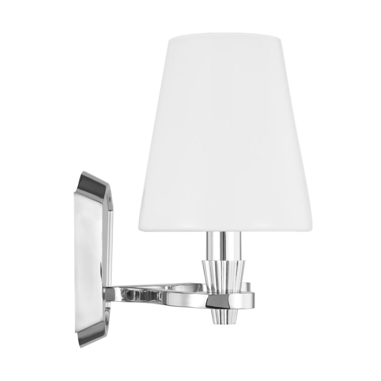 Polished Nickel 2-Light Glass Shade Vanity Fixture