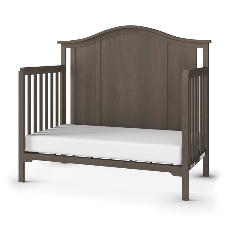 Gray Wooden Convertible Crib and Changing Table Set