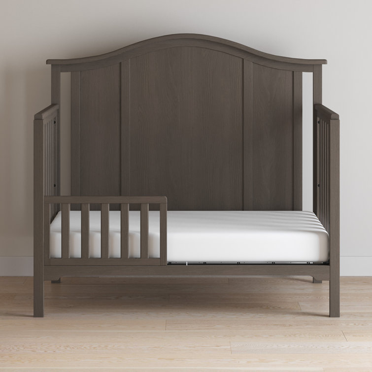 Gray Wooden Convertible Crib and Changing Table Set
