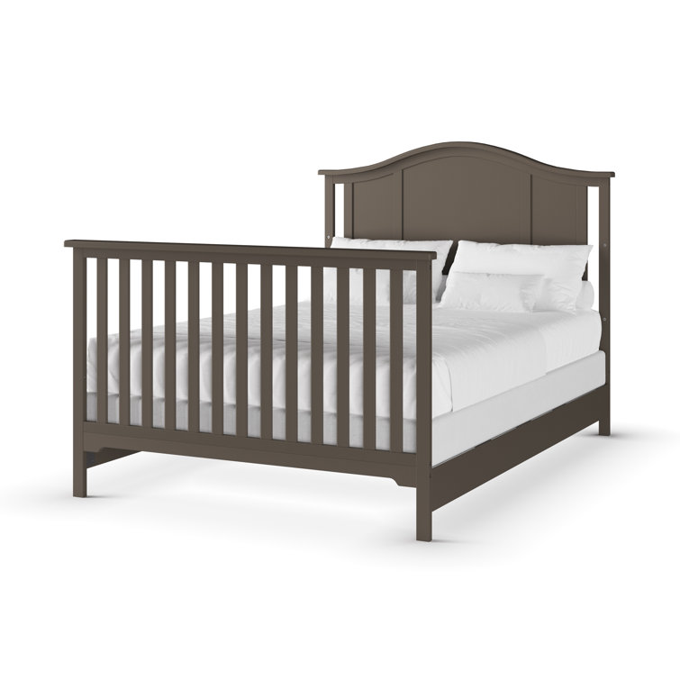 Gray Wooden Convertible Crib and Changing Table Set