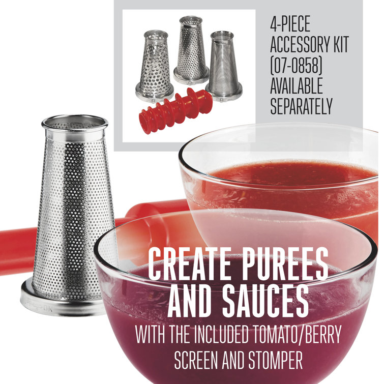 Stainless Steel Tomato Press with Food Strainer and Clamp