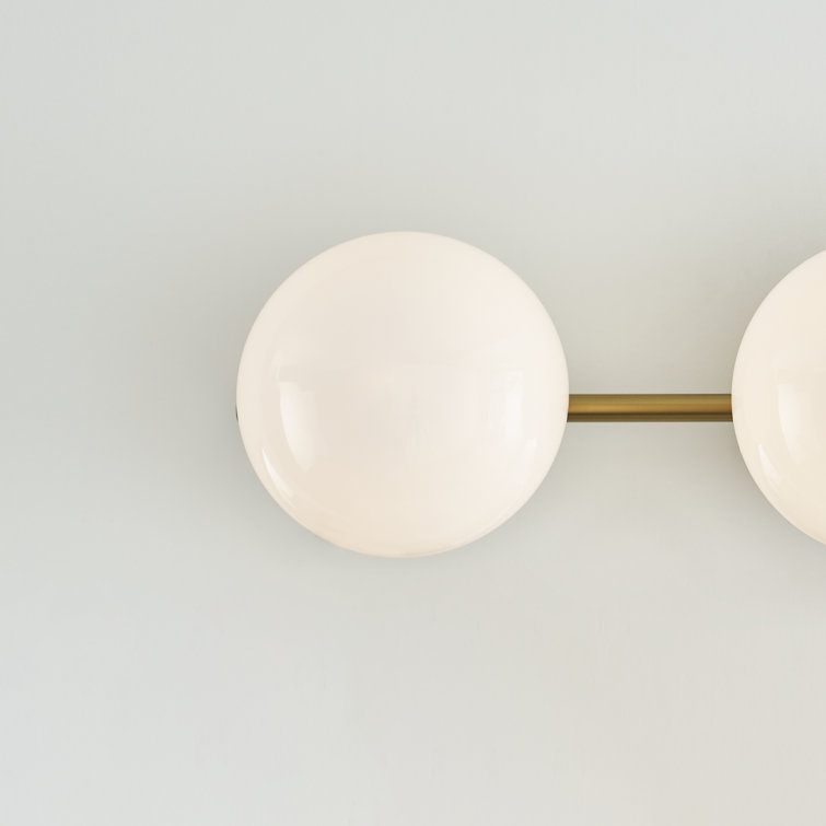 Burnished Brass and Milk White Glass 3-Light Vanity Fixture