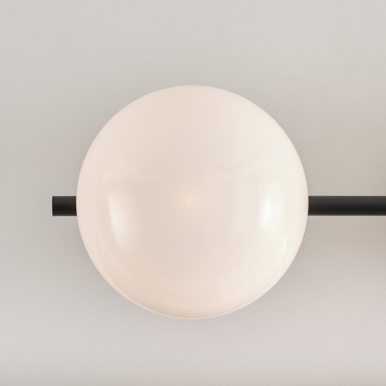 Aged Iron and Milk White Glass 3-Light Vanity Fixture