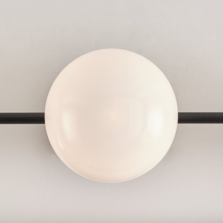 Aged Iron and Milk White Glass 3-Light Vanity Fixture
