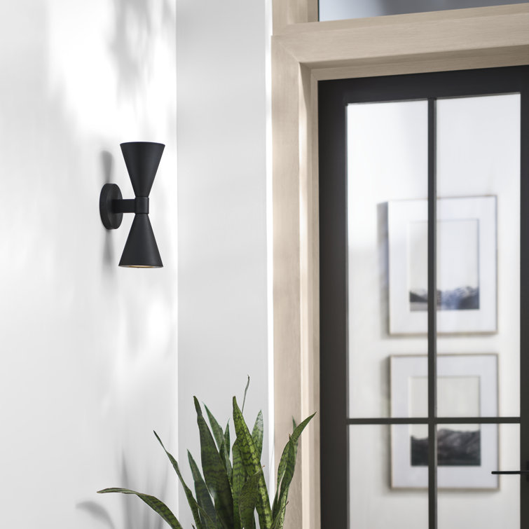 Albertine Textured Black 2-Light Outdoor Wall Sconce