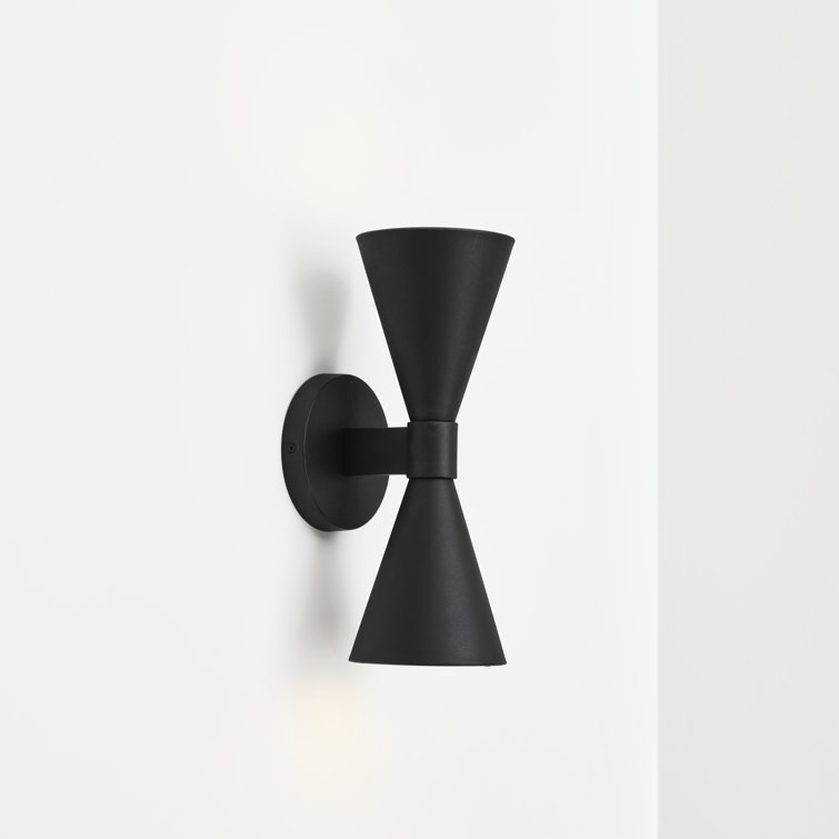 Albertine Textured Black 2-Light Outdoor Wall Sconce