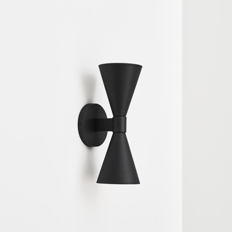 Albertine Textured Black 2-Light Outdoor Wall Sconce