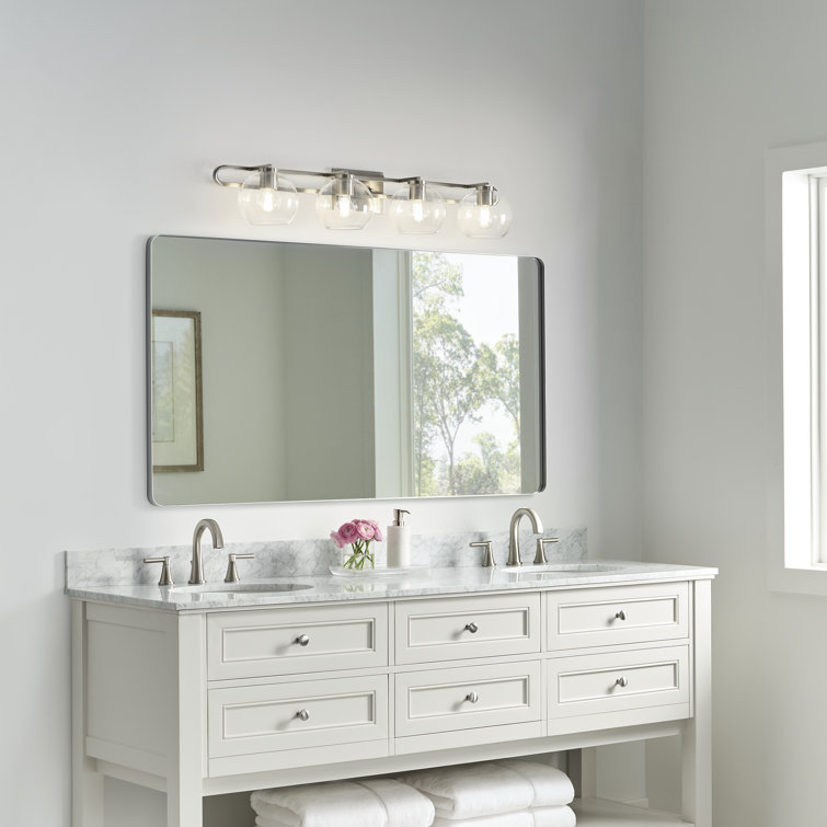 Midnight Black Clear Glass 4-Light Vanity Fixture