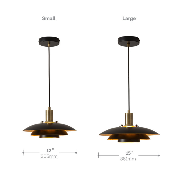 Rancho Mirage Matte Black and Brass Pendant Light