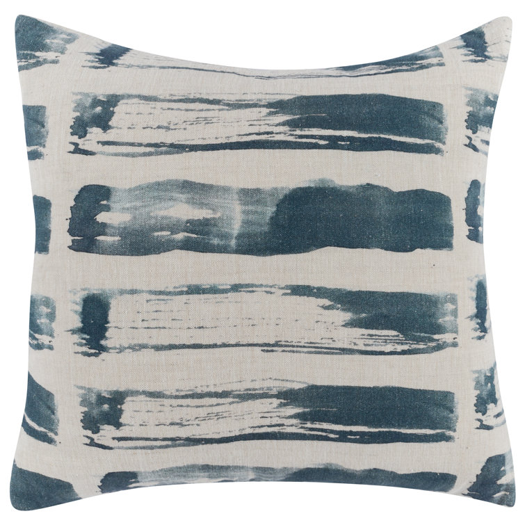 Pacifica Blue 22" Belgian Flax Linen Throw Pillow