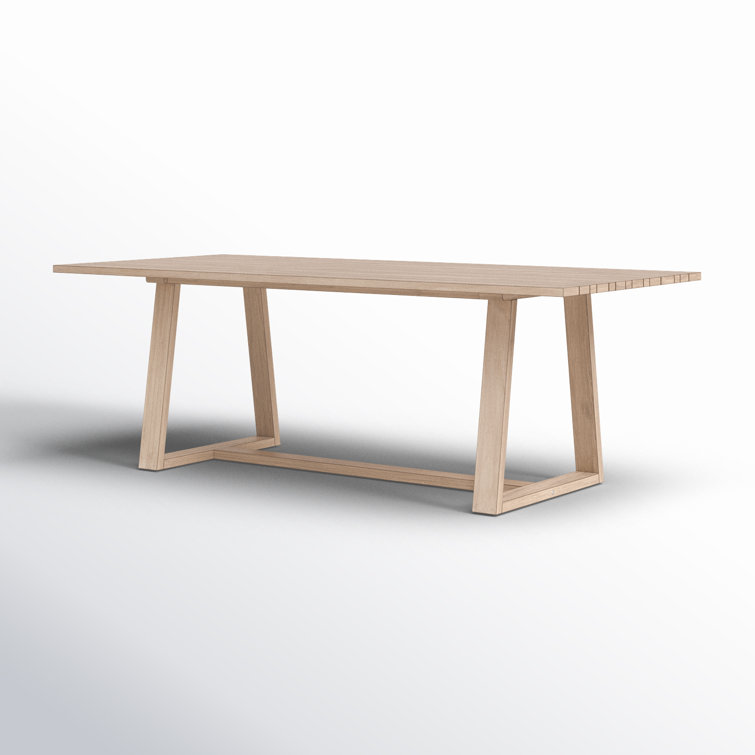 Minimalist Nude Teak Rectangular Outdoor Dinner Table