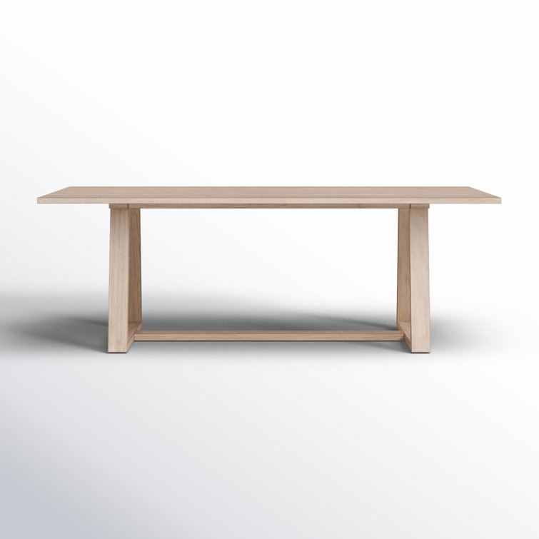 Minimalist Nude Teak Rectangular Outdoor Dinner Table