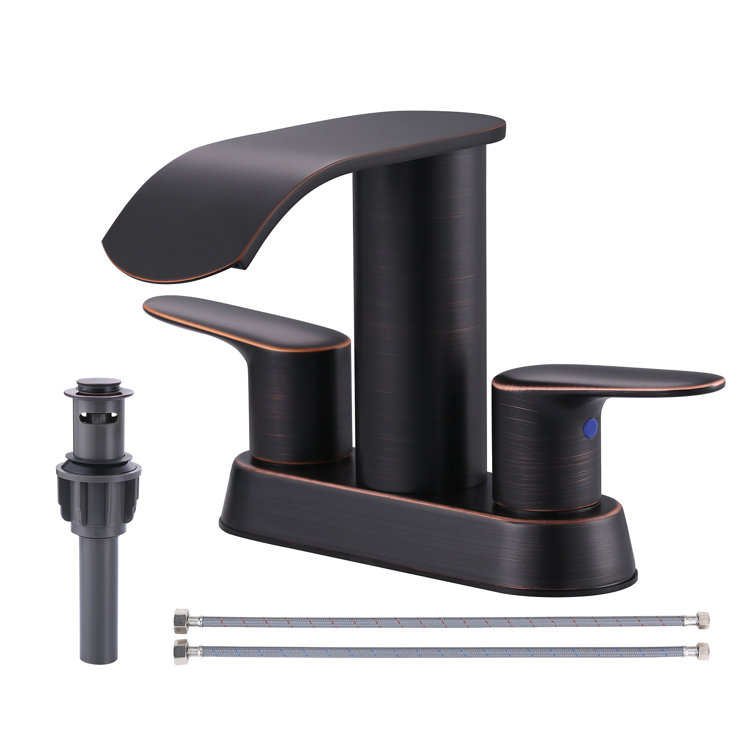 Oil Rubbed Bronze Double Handle Waterfall Bathroom Faucet
