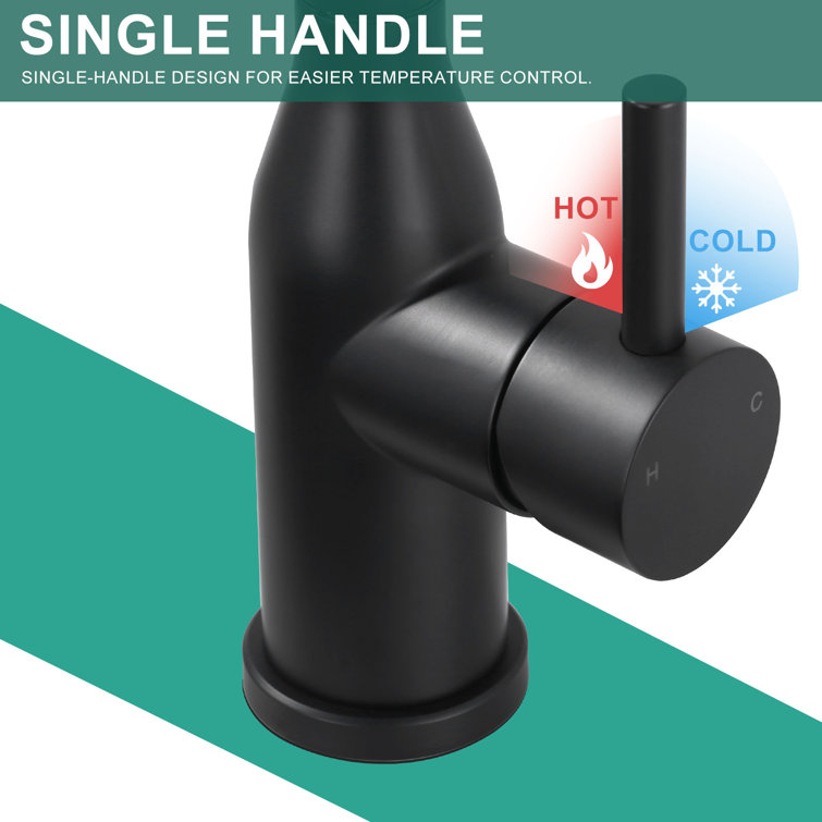 Matte Black Single Handle High-Arc Bar Faucet