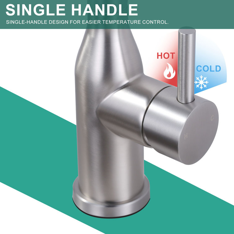 Brushed Nickel Single Handle High-Arc Bar Faucet