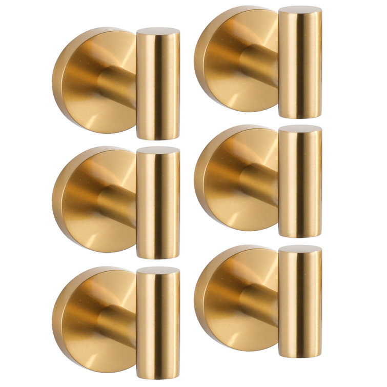 Brushed Gold Stainless Steel Wall Mounted J-Hook Set