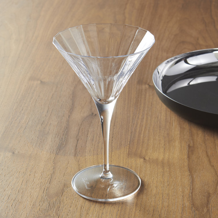 Clear Ribbed Break Resistant Martini Glass Set of Four