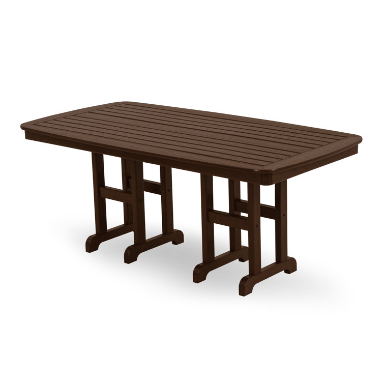 Mahogany Recycled Plastic Outdoor Dining Table with Stainless Steel Hardware