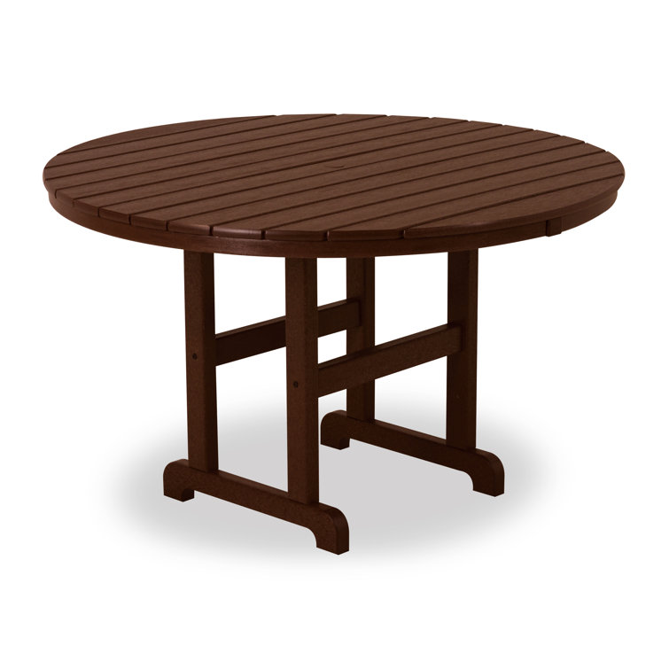 48" Round Mahogany Polywood Outdoor Dining Table