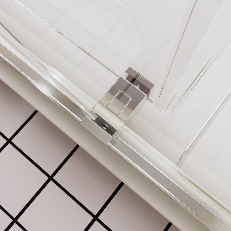 Chrome Frameless Double Sliding Shower Door with Tempered Glass