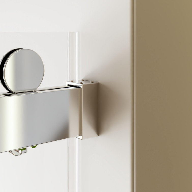 Chrome Frameless Double Sliding Shower Door with Tempered Glass