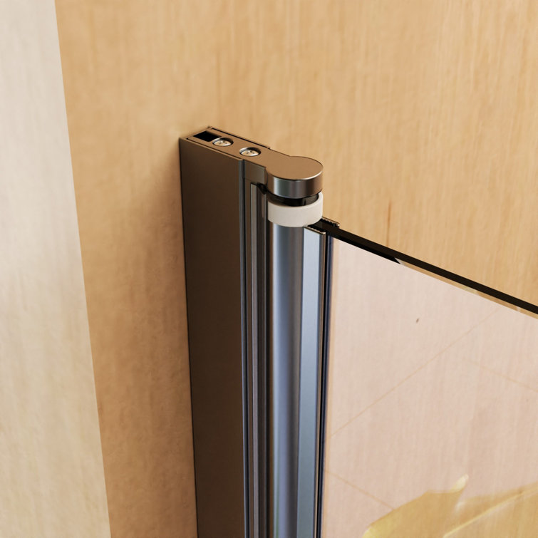 31"W x 55"H Frameless Matte Black Pivot Tub Door