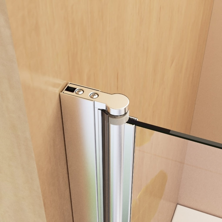 31"W x 55"H Frameless Silver Tempered Glass Bathtub Door