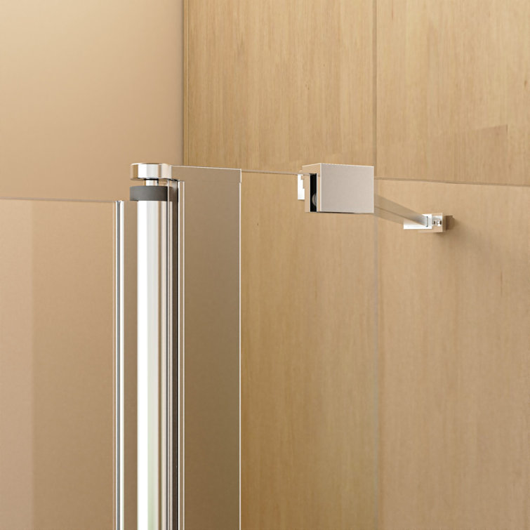43" W x 58" H Frameless Chrome Folding Shower Doors with Tempered Glass