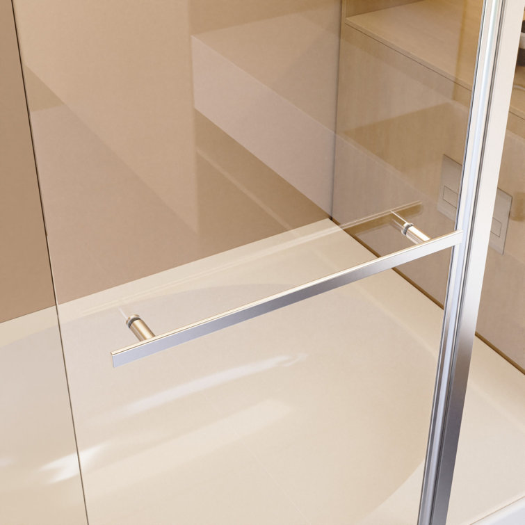 43" W x 58" H Frameless Chrome Folding Shower Doors with Tempered Glass