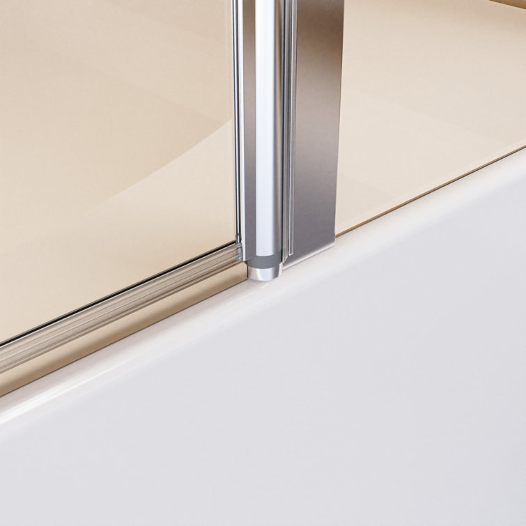 43" W x 58" H Frameless Chrome Folding Shower Doors with Tempered Glass