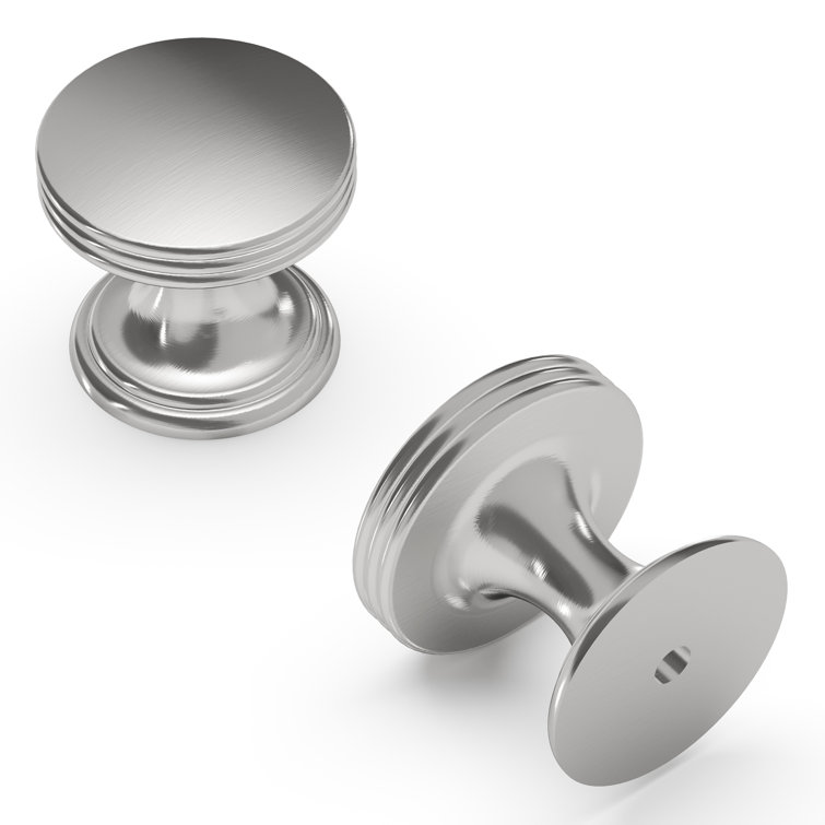 Satin Nickel Round Mushroom Cabinet Knob with Mounting Hardware