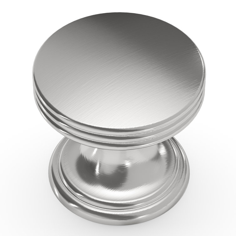 Satin Nickel Round Mushroom Cabinet Knob with Mounting Hardware