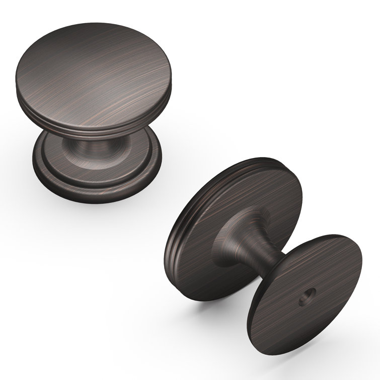 Vintage Bronze Round Cabinet Knob 10-Pack with Mounting Hardware