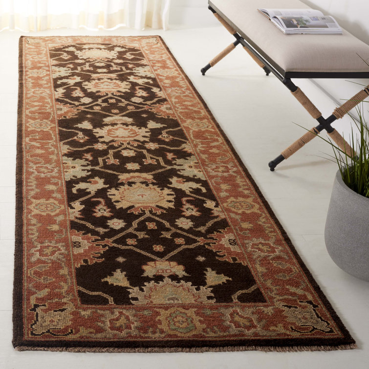 Oushak Hand-Knotted Wool Oriental Runner Rug