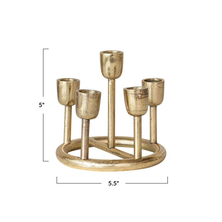 Gold Aluminum Advent Taper Candleholder for Tabletop