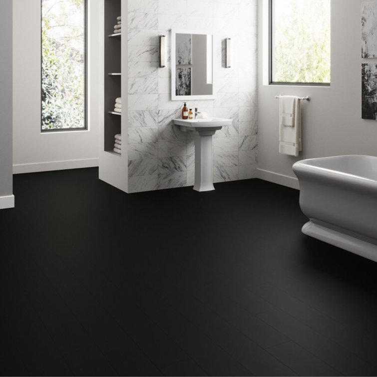 Piano Black Wide Plank Waterproof Luxury Vinyl Flooring