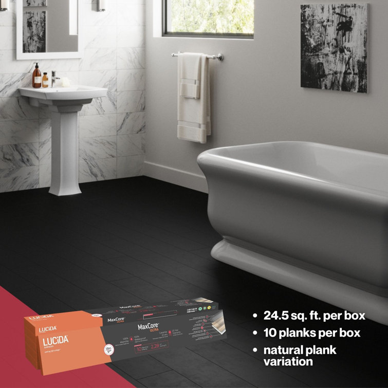 Piano Black Wide Plank Waterproof Luxury Vinyl Flooring