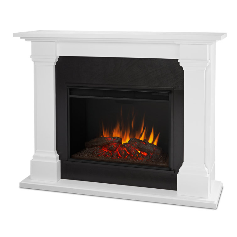 Callaway 63" White Free-Standing Electric Fireplace with Mantel