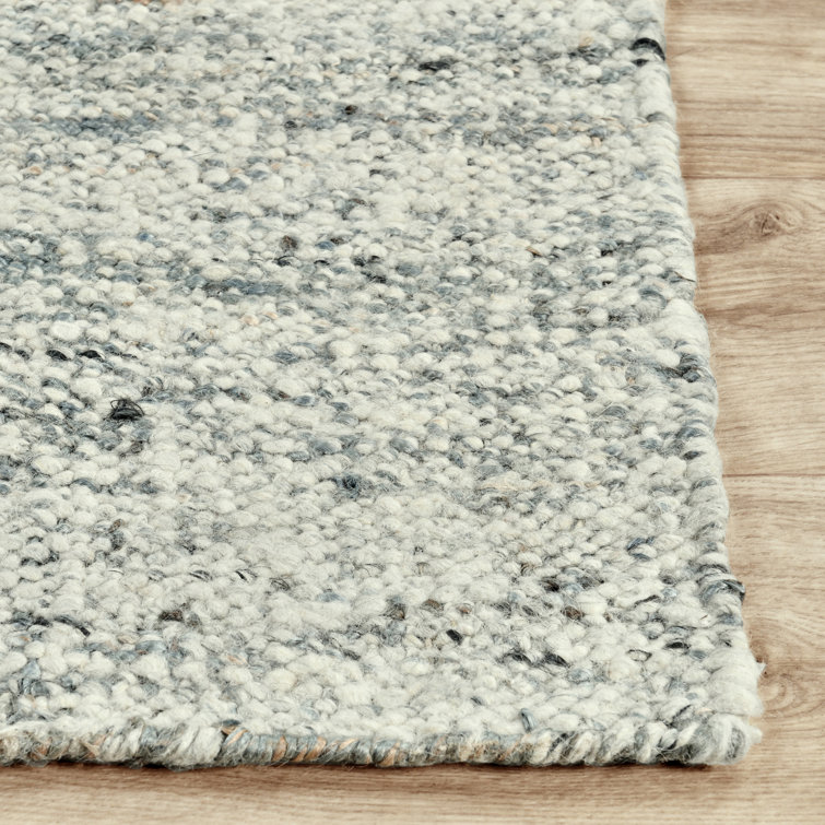 Fog Gray Handwoven Wool Rectangular Area Rug 8' x 10'