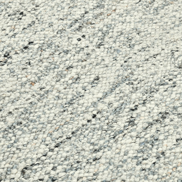 Fog Gray Handwoven Wool Rectangular Area Rug 8' x 10'