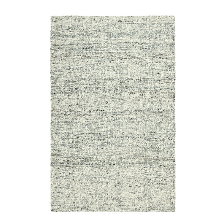 Fog Gray Handwoven Wool Rectangular Area Rug 8' x 10'