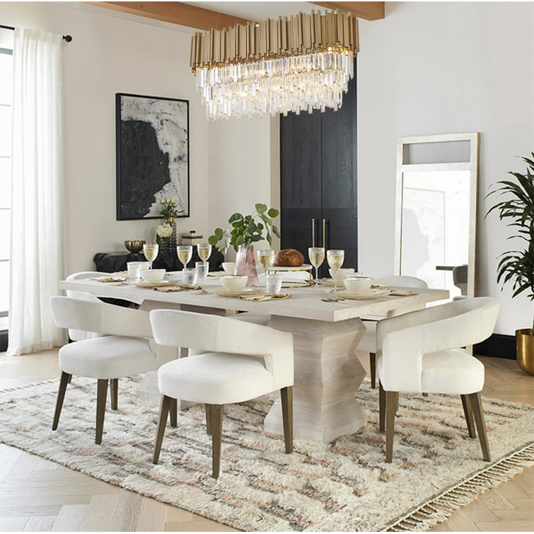 Bethel International 37.7" Gold Stainless Steel Chandelier with Clear Crystal Accents