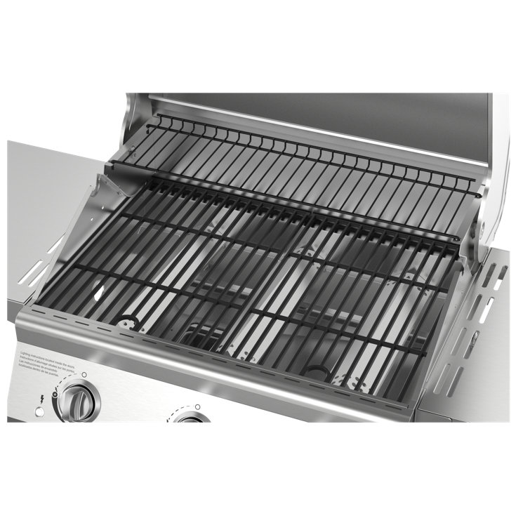 Stainless Steel 3-Burner Propane Gas Outdoor Grill with Foldable Shelves