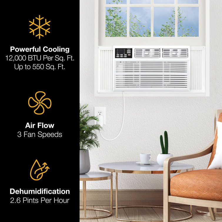 12,000 BTU White Window Air Conditioner with Remote Control