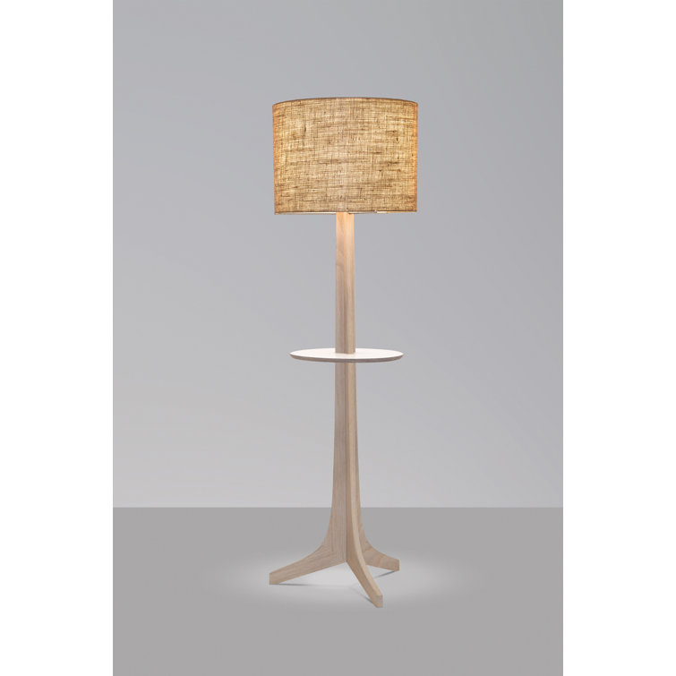 Nauta 59" White Washed Oak & Burlap Tripod Floor Lamp