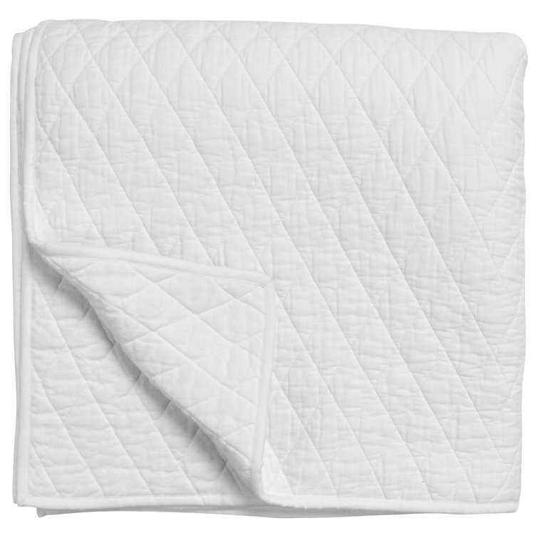 White Textured Cotton Queen Quilt