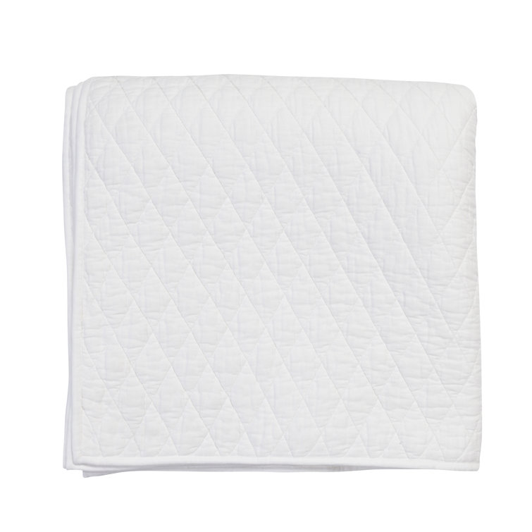 White Textured Cotton Queen Quilt