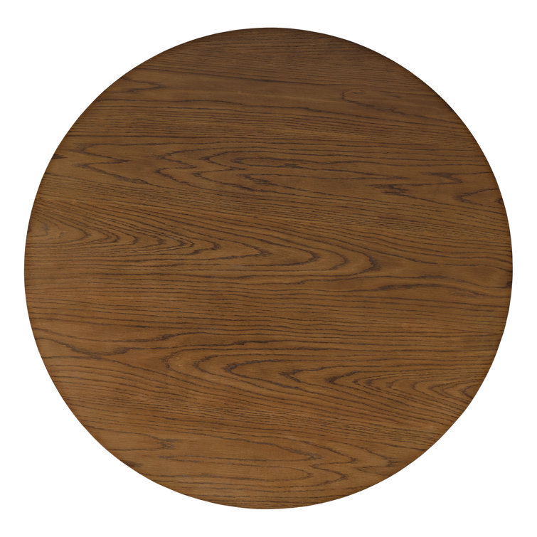 Auden 40'' Walnut Round Fluted Pedestal Coffee Table with Wheels