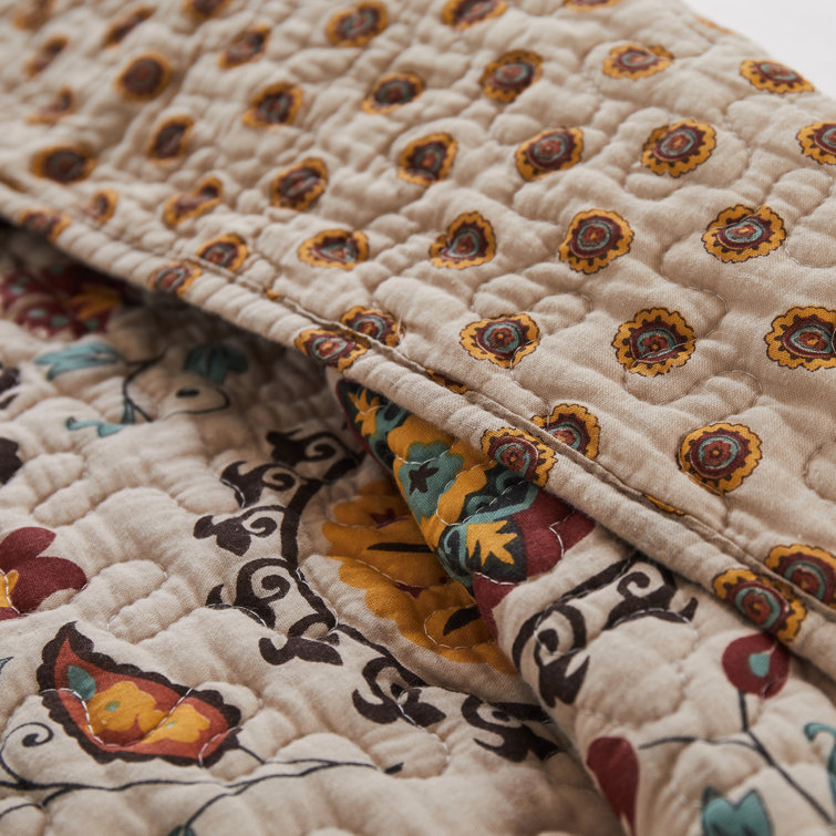 Andorra Full Reversible Cotton Bedspread Set in Brown