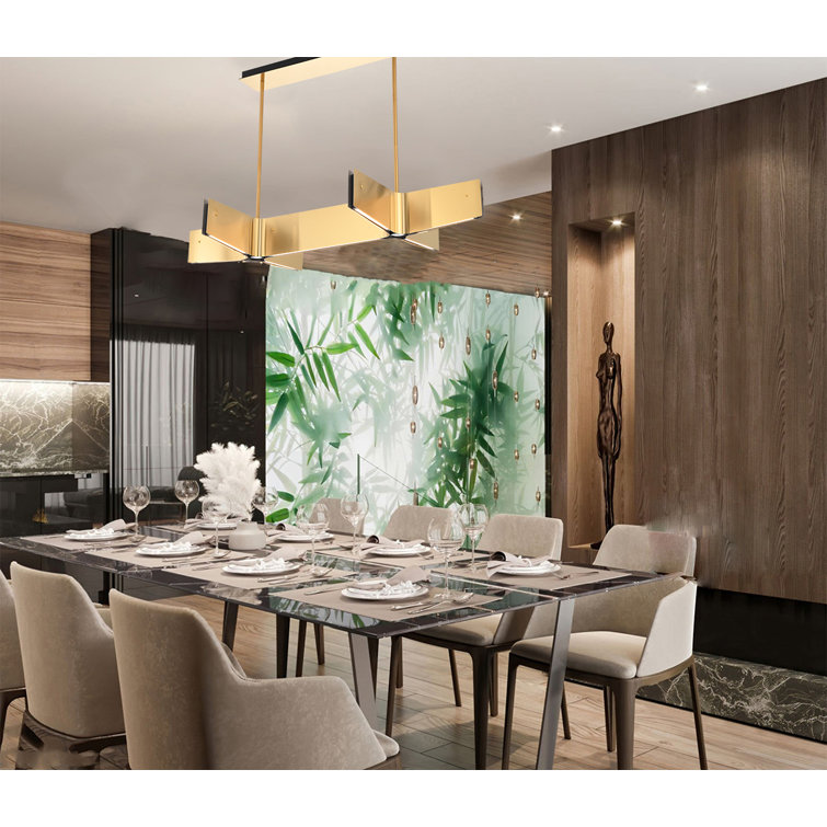 Brass and Acrylic 48'' LED Chandelier